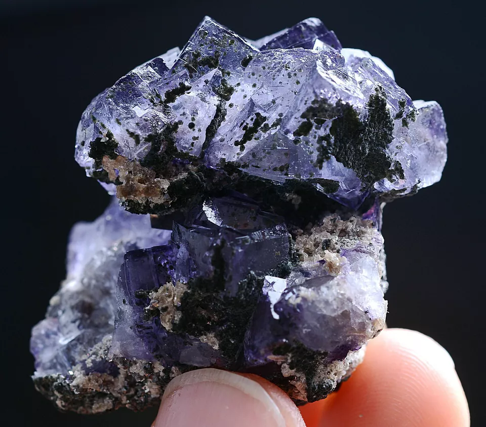 36.2g Natural Clear Purple Fluorite Arsenopyrite Mineral Specimen/Yaogangxian