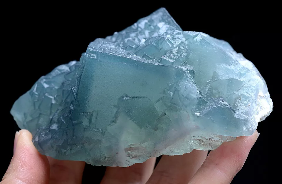 356g Natural Phantom Window Green Cubic Fluorite CLUSTER Mineral Specimen