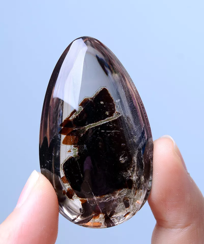 37.87g RARE NATURAL Clear Mica Quartz "Stone in Stone" Crystal Pendant Healing