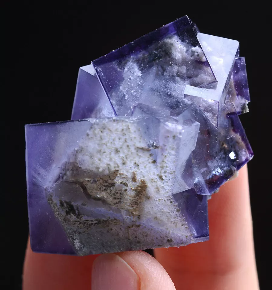 28.20g Natural Clear Phantom Purple FLUORITE Mineral Specimen /Yaogangxian China