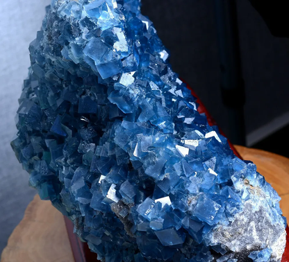 25.1LB New Find Transparent Blue Cube Fluorite CRYSTAL CLUSTER Mineral Specimen