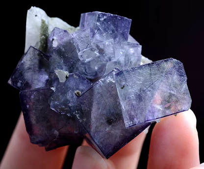 44.gNatural Bismuthinite Purple FLUORITE & Crystal Mineral Specimen/Yaogang xian