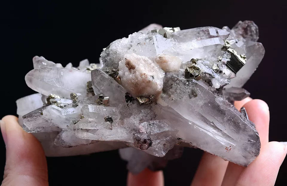 367g Natural Crystal Cluster & Chalcopyrite Calcite Symbiotic Mineral Specimen