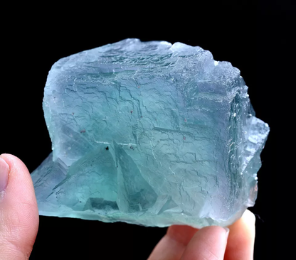 269gNatural Phantom Window Green Purple Cubic Fluorite CLUSTER Mineral Specimen