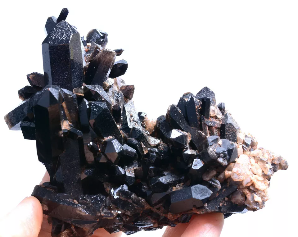 255g Natural Rare Smoky & Black QUARTZ Crystal Cluster Mineral  Specimen