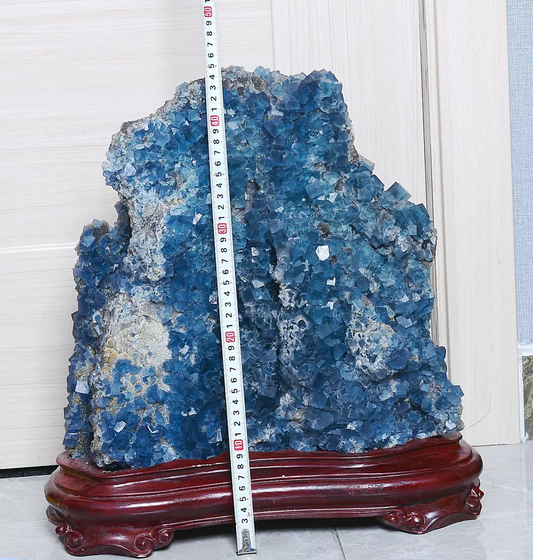 66.15lb Natural Transparent Blue Cube Fluorite CRYSTAL  Mineral Specimen/ China