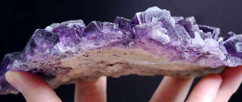 514g NEWLY DISCOVERED RARE PURPLE FLUORITE CRYSTAL CLUSTER MINERAL  SAMPLES