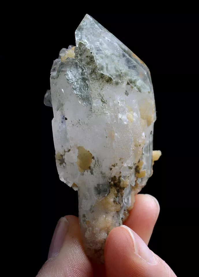 52gNatural Green Ghost Quarte Crystal & Purple Fluorite Mineral Specimens/China