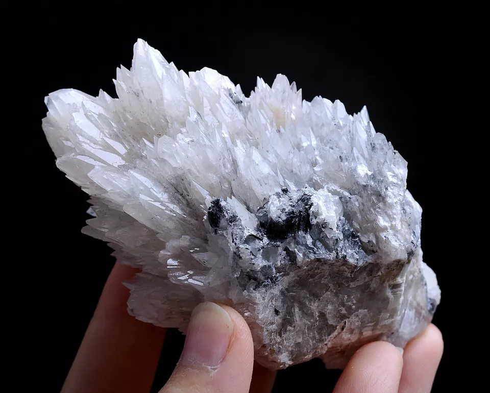 257g Natural Complete “Angel Wings” White Calcite Mineral Specimen/China