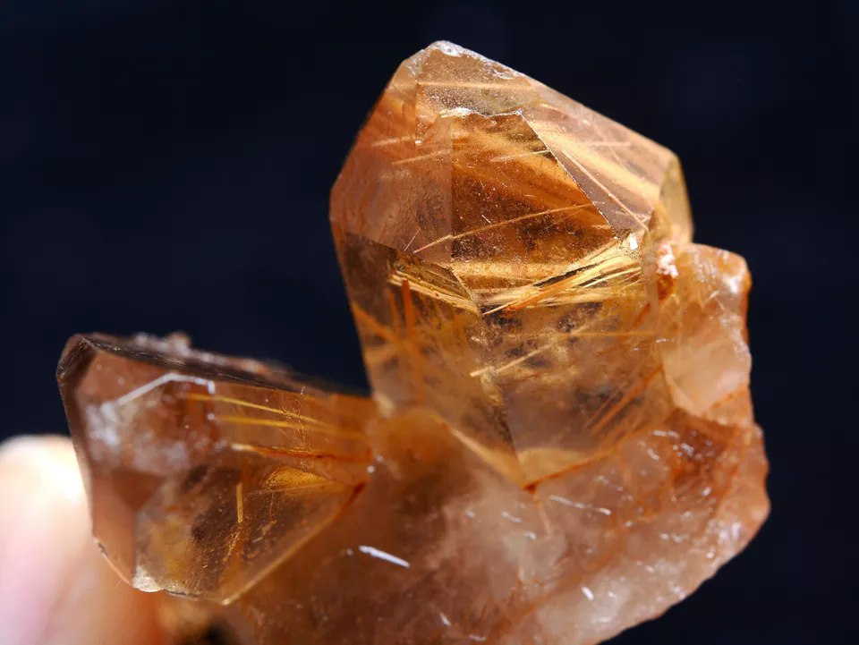 24gNatural Transparent Gold Rutilated Skeletal Quartz Crystal Mineral Specimens