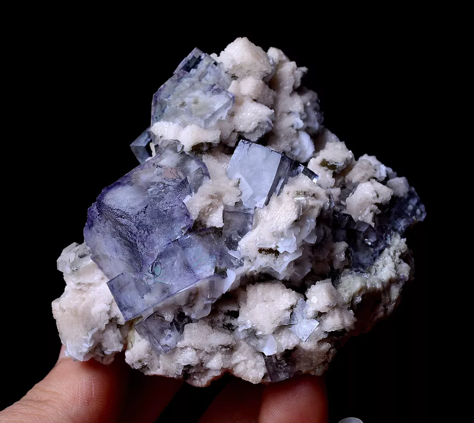 156.20gRARE! NATURAL PURPLE CUBIC FLUORITE & CALCITE SYMBIOTIC MINERAL SPECIMEN