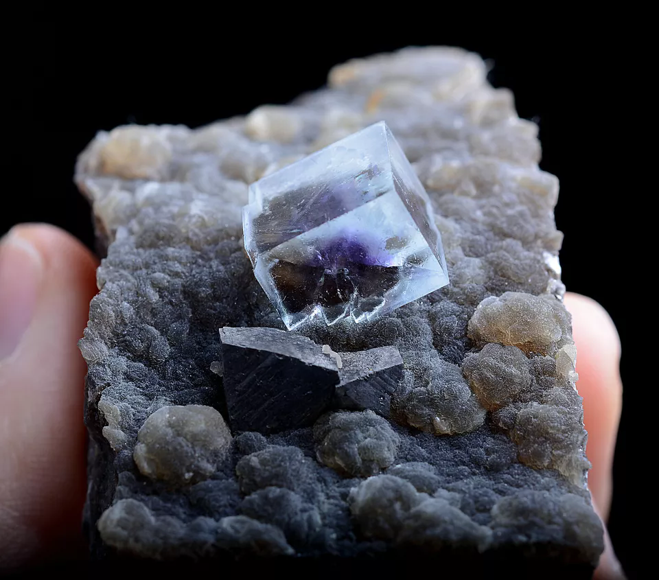 93g Natural Purple FLUORITE & Arsenopyrite Mineral Specimen/Yaogangxian  China