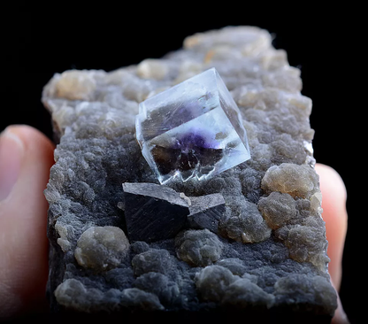 93g Natural Purple FLUORITE & Arsenopyrite Mineral Specimen/Yaogangxian  China