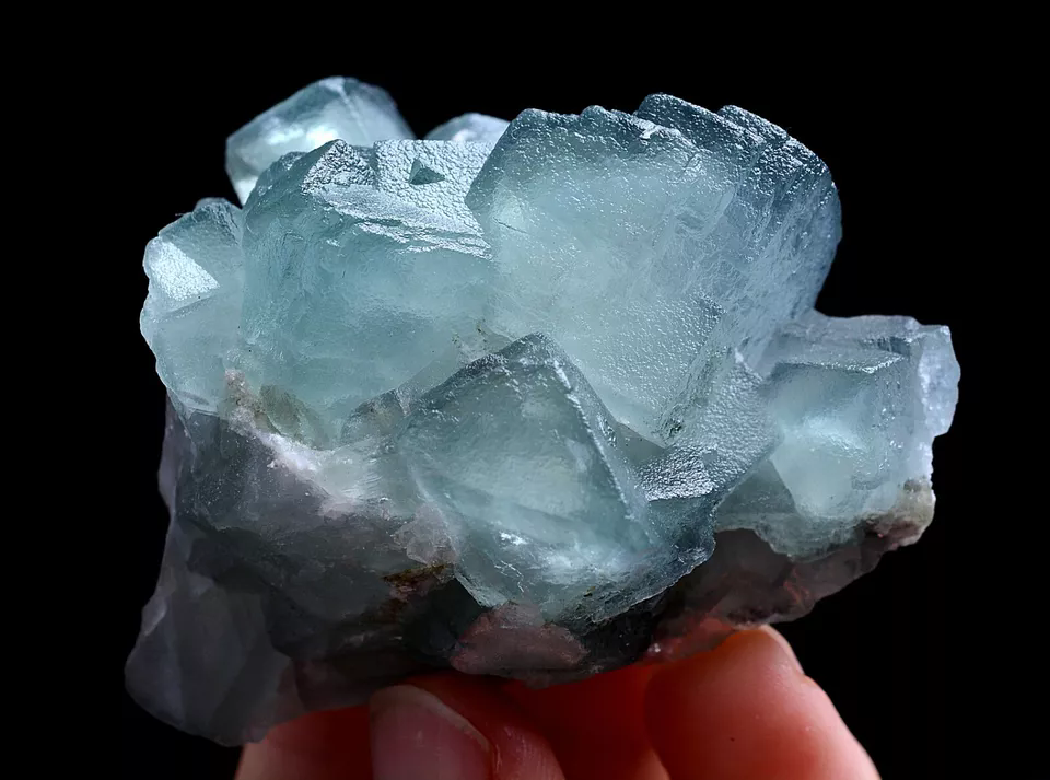 99g Natural Phantom Window Green Cubic Fluorite CLUSTER Mineral Specimen