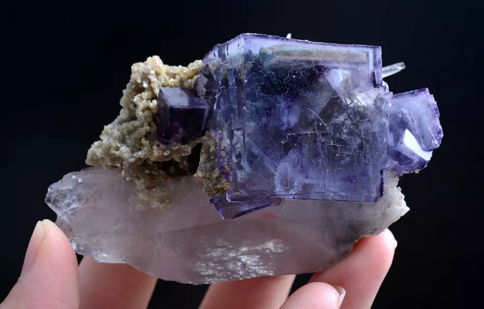 159g Natural Window Purple Fluorite Crystal Mineral Specimen /Yaogangxian China