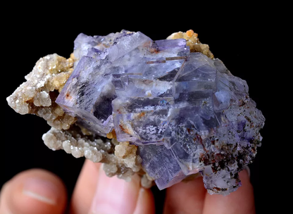 67.1g RARE PURPLE FLUORITE & POLYMINERAL SYMBIOSIS MINERAL SAMPLES YaoGang Xian