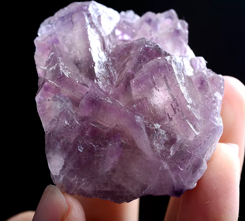 70g Natural Clear Purple Phantom Window Fluorite Mineral Specimen /China