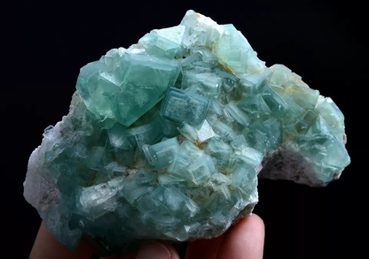 249gNatural Phantom Window Green Purple Cubic Fluorite CLUSTER Mineral Specimen