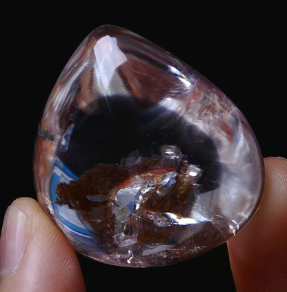 Natural Clear Rutilated "Stone Inside Stone"Quartz Crystal Cure Pendant 33.32g