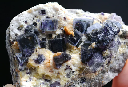 97g Natural Phantom Purple Fluorite & Calcite Mineral Specimen/Inner  Mongolia