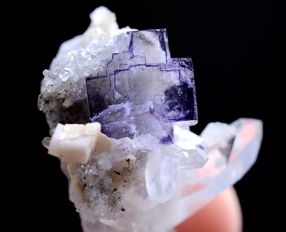 7.3g Natural window Purple FLUORITE Crystal Mineral Specimen/Yaogangxian  China