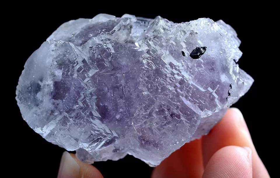 69.5g Natural Purple Fluorite & Wolframite Mineral Specimen/Yaogangxian  China