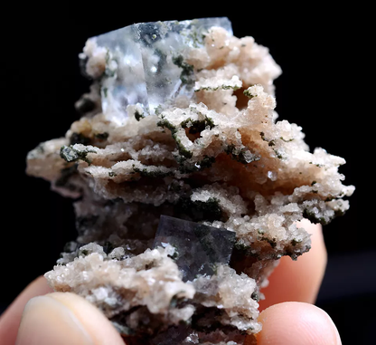 23g Natural Transparent Fluorite & Calcite Mineral Specimen/Yaogangxian  China