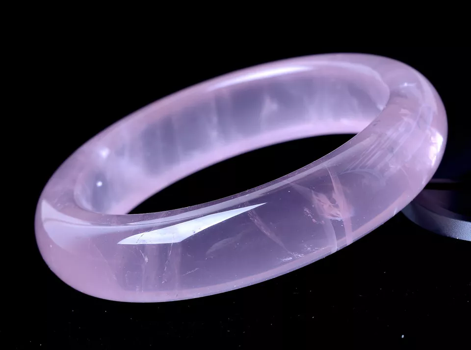 Natural Cure Rose Quartz Mozambique Crystal Woman Bangle Inner Diameter  59mm