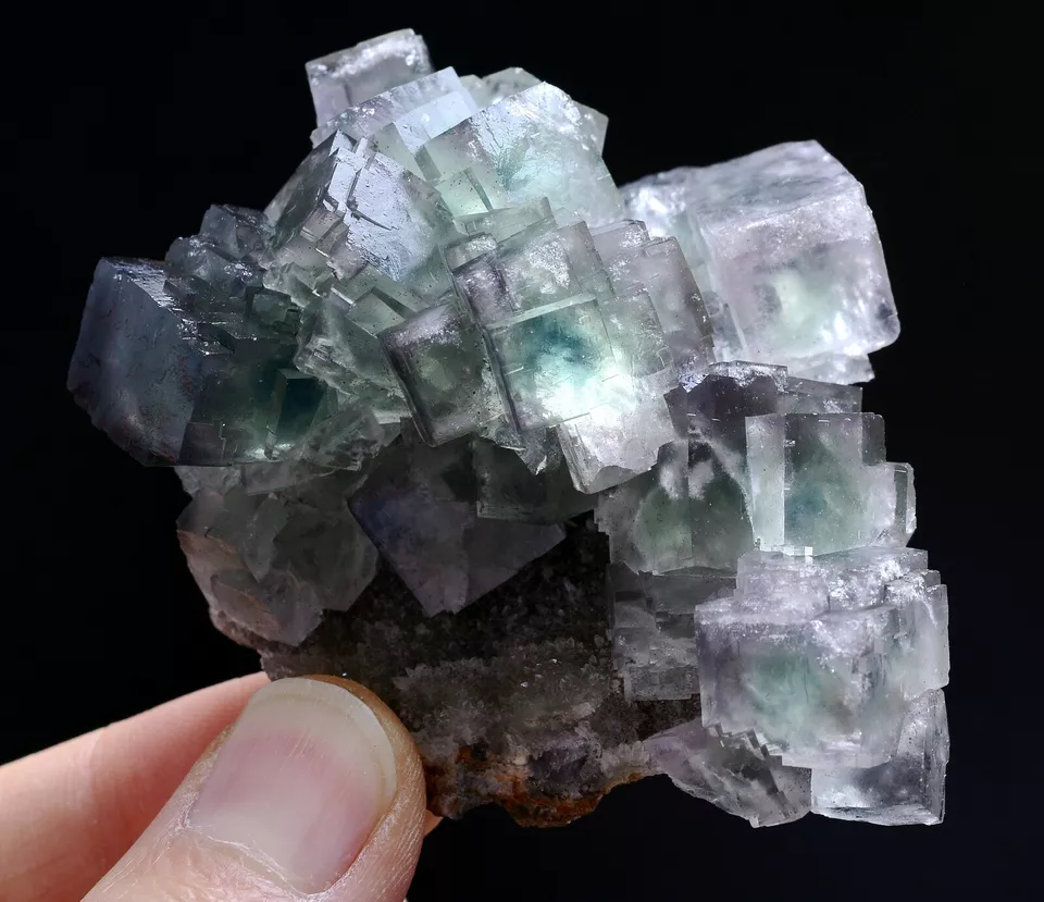 71g Natural Phantom Window Green Fluorite CRYSTAL CLUSTER Mineral Specimen