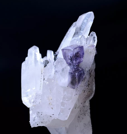 46.93g NEWLY DISCOVERED PURPLE FLUORITE & CRYSTAL SYMBIOTIC MINERAL SAMPLES