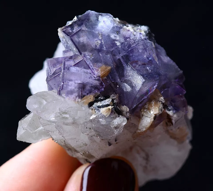 53.25g NEWLY DISCOVERED PURPLE FLUORITE & CRYSTAL SYMBIOTIC MINERAL SAMPLES