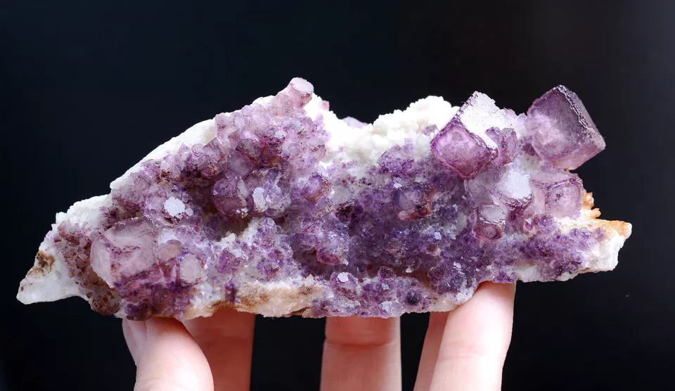 241.g Natural Two-Dimensional Code Purple Fluorite Mineral Specimen/Guizhou