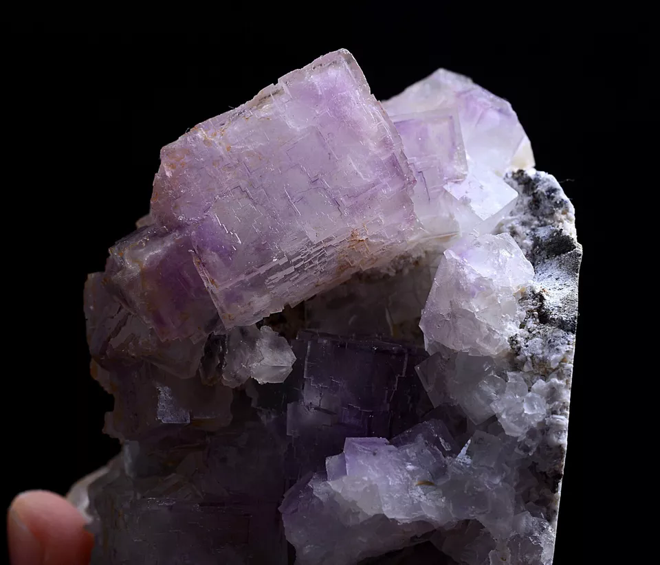 273g Natural Phantom Window Cube Purple Fluorite Mineral Specimen/ China