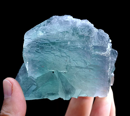 269gNatural Phantom Window Green Purple Cubic Fluorite CLUSTER Mineral Specimen