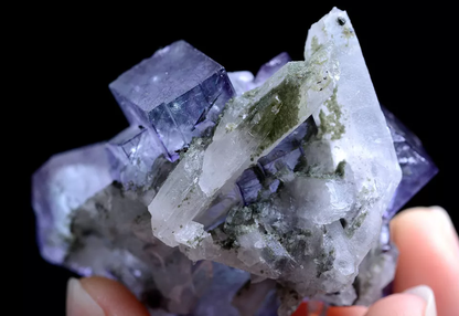 44.gNatural Bismuthinite Purple FLUORITE & Crystal Mineral Specimen/Yaogang xian