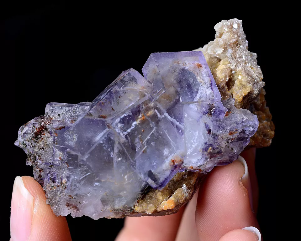 67.1g RARE PURPLE FLUORITE & POLYMINERAL SYMBIOSIS MINERAL SAMPLES YaoGang Xian