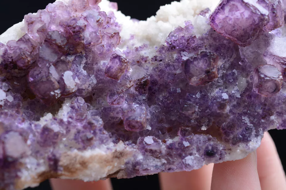 241.g Natural Two-Dimensional Code Purple Fluorite Mineral Specimen/Guizhou