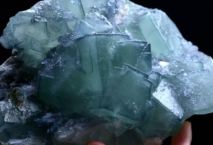 1492g  Natural Phantom Window Green Cubic Fluorite CLUSTER Mineral  Specimen