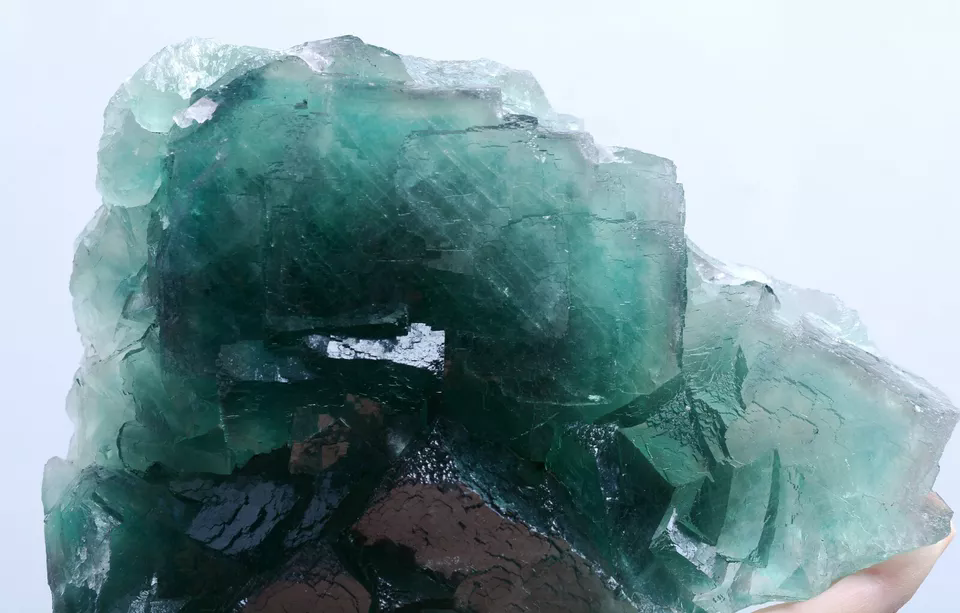 1256g Natural Phantom Window Green Cubic Fluorite CLUSTER Mineral  Specimen