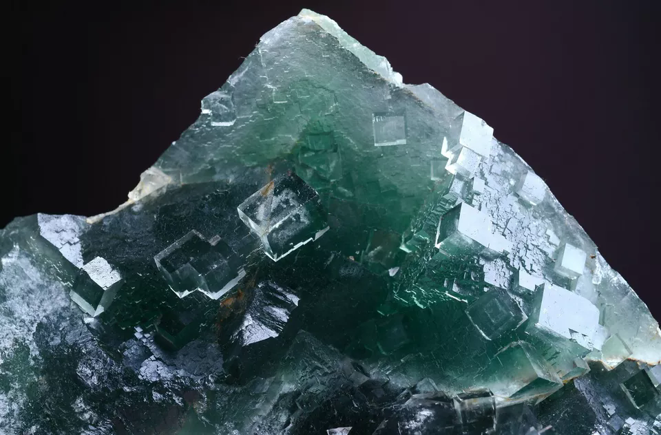 899.0g NATURAL Clear Green Cubic FLUORITE Crystal Cluster Mineral Specimen China