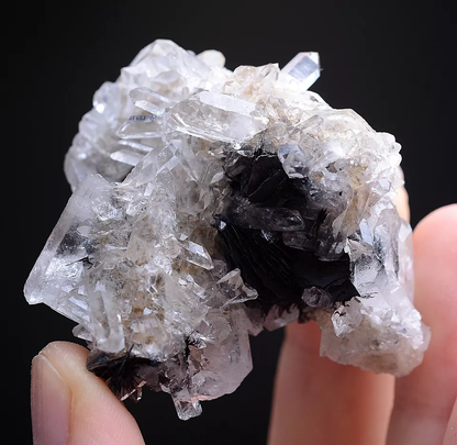 49g Natural White Crystal Cluster & Flower Shape  Specularite Mineral  Specimen