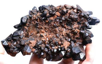 554g Natural Rare Smoky & Black QUARTZ Crystal Cluster Mineral Specimen