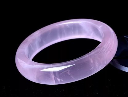 Natural Cure Rose Quartz Mozambique Crystal Woman Bangle Inner Diameter  59mm