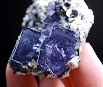 63g Natura Cube Purple FLUORITE Arsenopyrite Mineral Specimen/Yaogangxian China