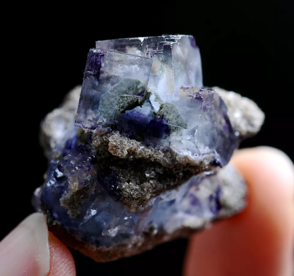 20g Natural Phantom Window Purple Fluorite Mineral Specimen/ Yaogangxian  China