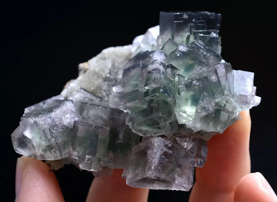 71g Natural Phantom Window Green Fluorite CRYSTAL CLUSTER Mineral Specimen