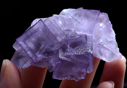 61g Natural Clear Purple Edge Fluorite Mineral Specimen /Guizhou China