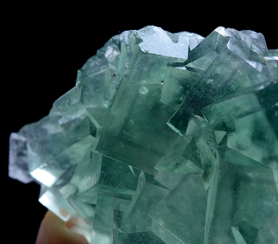 86g Natural Clear Phantom Window Green Fluorite CLUSTER Mineral Specimen/ China