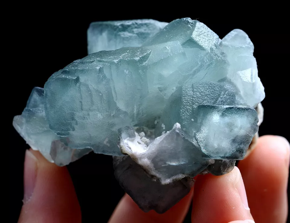 99g Natural Phantom Window Green Cubic Fluorite CLUSTER Mineral Specimen