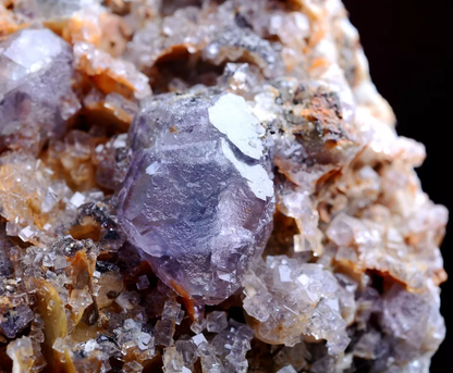 518.g Natural Purple Fluorite & Calcite Dolomite Mineral Specimen/Inner Mongolia